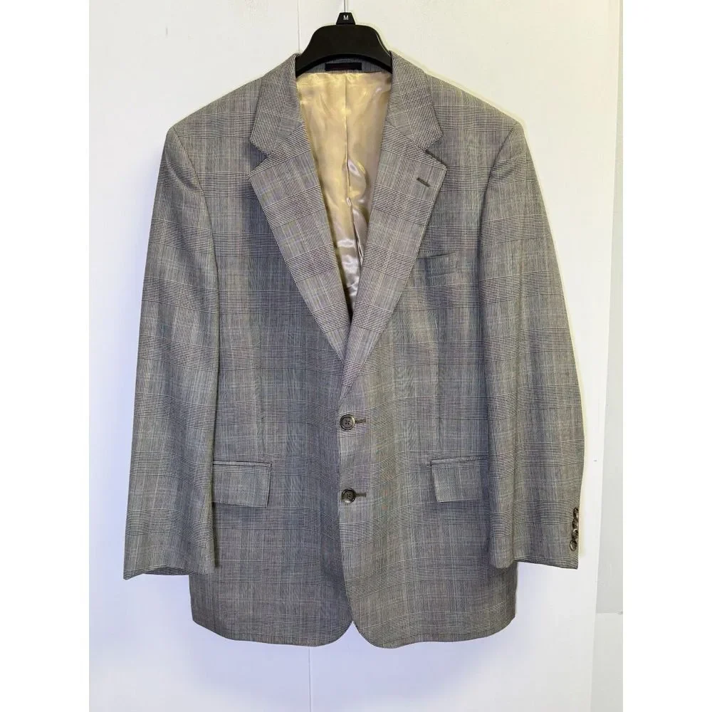 Yorkshire Square Men's 42R Wool Blazer Glen Plaid Jacket Sports Coat‎